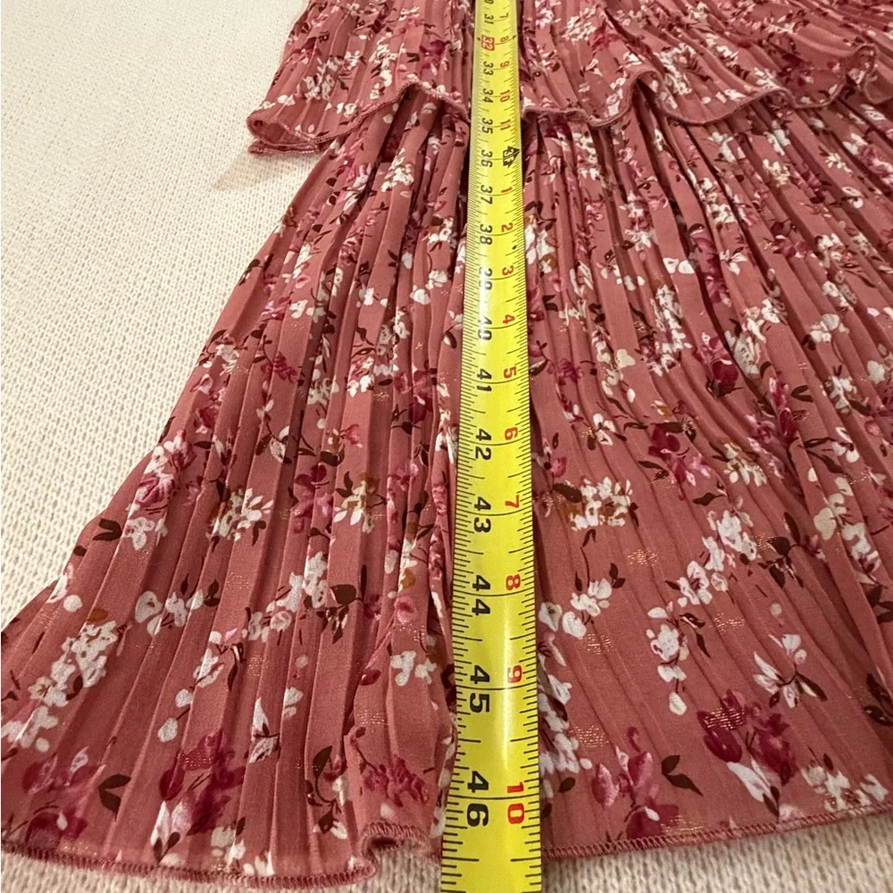 Rust Floral Tiered Long-Sleeve Maxi Dress - Picture 7 of 10